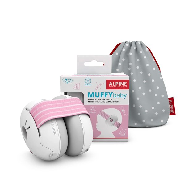 Alpine Muffy Protección auditiva para bebés y niños pequeños de hasta 36 meses - Certificado CE y ANSI - Orejeras con reducción de ruido - Auriculares cómodos contra daños auditivos y mejora el sueño