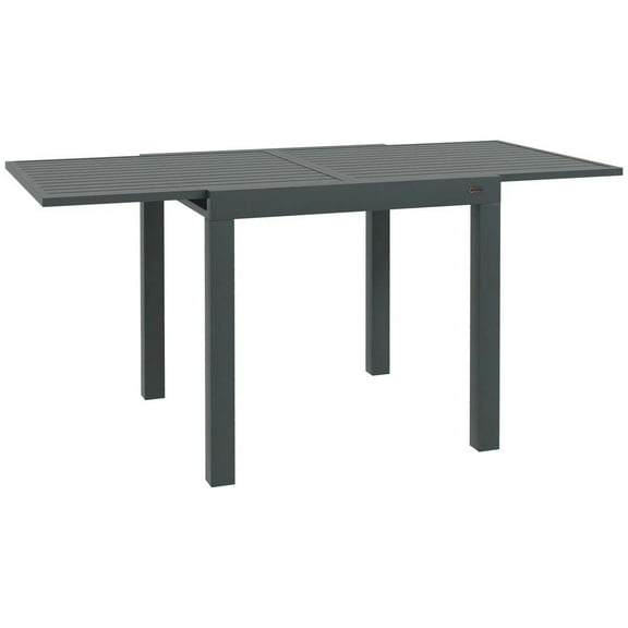 GVN Outdoor Eating Tables,Patio Table,Expandable Patio Table, Outdoor Dining Table for 4-6 with Aluminum Frame, Gray