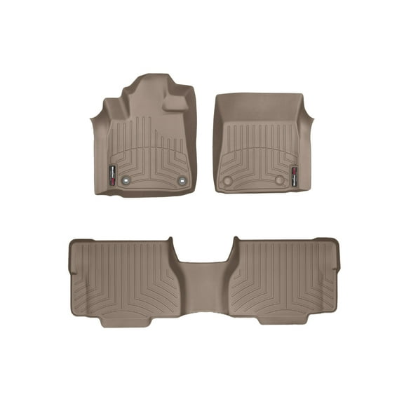 WeatherTech Custom Fit FloorLiners compatible with 2012-2022 Toyota Sequoia - 1st & 2nd Row, Tan