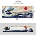 thumbnail image 6 of Japanese Great Wave Red Sun Gaming Mouse Pad XL, Extended Large Full Desk Mousepad 31.5 X 11.8 Inch, Waterproof Big Mouse Pad with Stitched Edge, Non-Slip Long Keyboard Mat for Office & Home, 6 of 6
