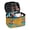 Teal with Yellow Flowers, variant on HELLHERO Lily of The Valley Pattern Make up Bag with Brush Slots Multi-Function Makeup Organizer Wide-open Polyester