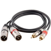 Seismic Audio 3 Foot XLR Dual Male Patch Cable-2-XLRM to 2-RCA Audio Cord (SAXFRM-2X3)