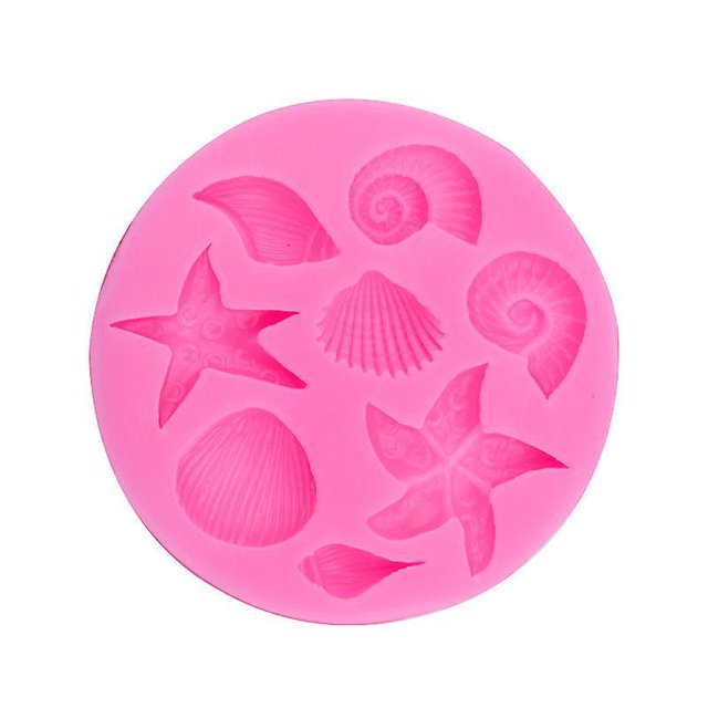 1 molde de silicona para fondant con temática marina, concha de mar, estrella de mar, coral, moldes para hornear para decoración de tartas, chocolate, caramelo, arcilla polimérica, manualida