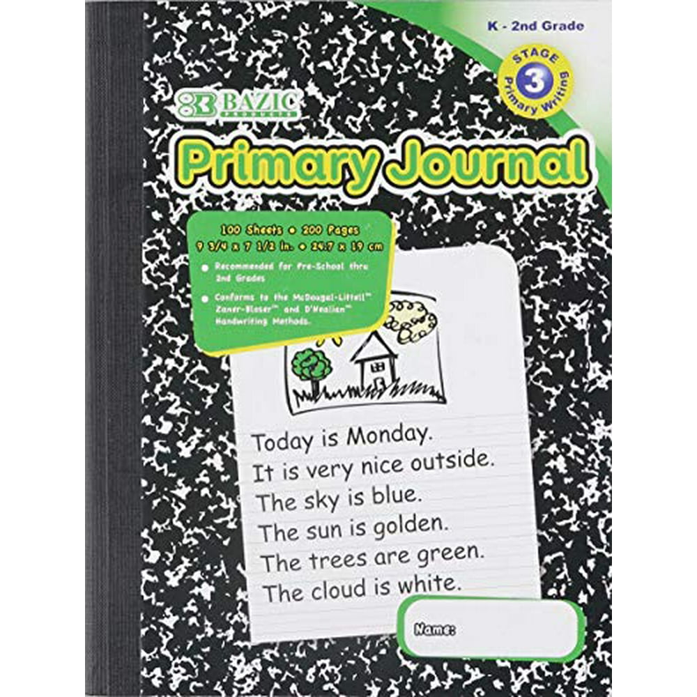 BAZIC Primary Journal Marble Composition Book. 100 Sheet Notebook for