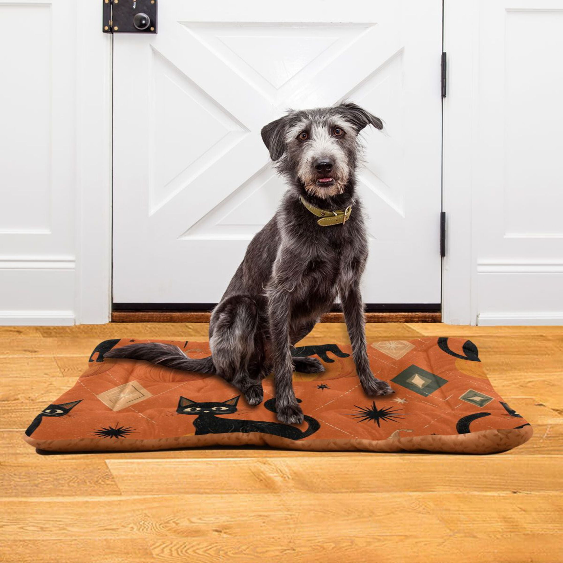 Cozy Mat Pet Bed Indoor Outdoor Warm Soft For Cat Dog Puppy(S/M) Orange Background