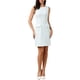 thumbnail image 1 of Vestido Tweed INSPIRE CHIC sin mangas con cuello barco para mujer, corte A, elegante vestido de oficina, talla S, azul claro, 1 of 6