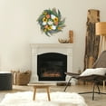 thumbnail image 5 of Unique Bargains Decor Wreath for Front Door Sunflower Peony Eucalyptus Wreaths Orange, 5 of 7