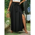 thumbnail image 6 of Women'S Casual Split Wide Leg Pants High Waist Palazzo Flowy Beach Summer Boho Lounge with Pockets Black S, 6 of 8