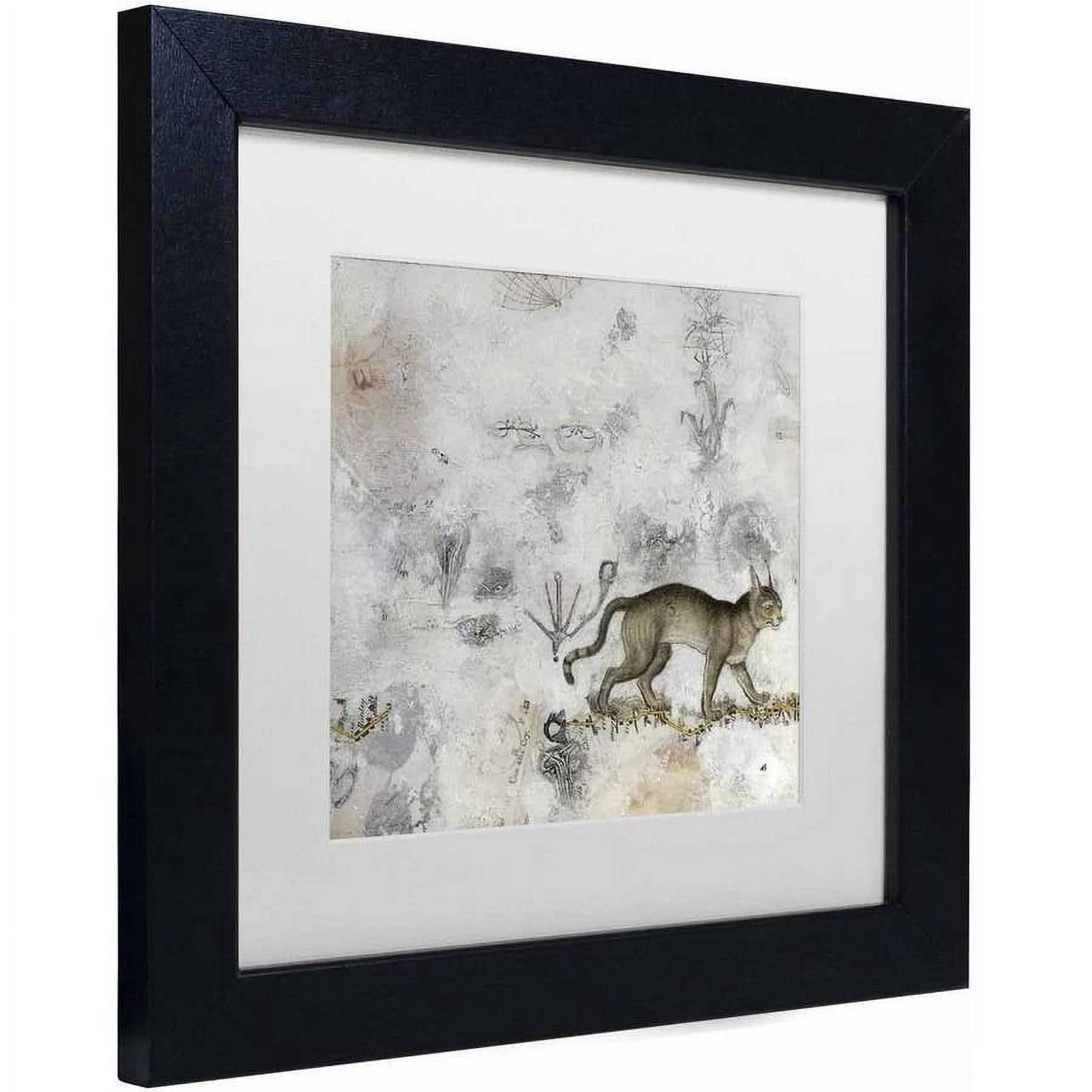 Trademark Fine Art 'Lynx' Canvas Art by Nick Bantock, White Matte, Black Frame