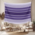 thumbnail image 2 of Purple Ombre Stripe Large Tapestry for Bedroom Wall Hanging Tapestry, Farmhouse Striped Gradient Ceiling Backdrop Tapestries Poster Blanket Wall Decor for Teens Room Living Room Dorm 85" x 90", 2 of 8
