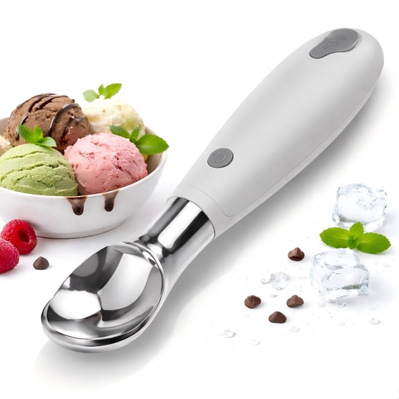 Electric Heated Ice Cream Scoop, Rechargeable Ice Cream Scooper with On/Off Switch and Holder