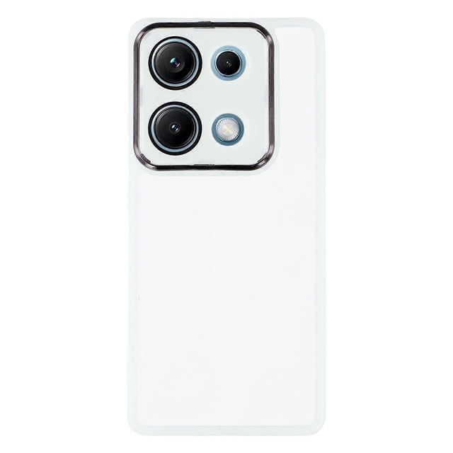 For Xiaomi Redmi Note 14S 4G Case Electroplated Camera Frame TPU Phone Cover - Transparent Purple