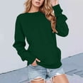 thumbnail image 2 of UJNDER Women's Soft Crewneck Sweatshirt Pullover Cozy Winter Workout Top with Pocket Athletic Dark Green XL, 2 of 4