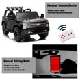 thumbnail image 3 of LUIBAS 24V Ride on Toy, 2 Seater Licensed Chevrolet Silverado HD with Remote Control, Battery Powered Kids Electric Ride on Truck for Boys Girls with Wear-Resistant EVA Tires, Music, Bluetooth, Black, 3 of 7