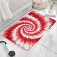thumbnail image 3 of Red White Tie Dye Spiral Pattern Flannel Non Slip Door Rugs,Washable Door Mats Indoor,Decorative Door Mats,Dirt-Resistant and Absorbent Doormat for Entrance,Bedroom,Kitchen,Bathroom,31.5x17in(80x43cm), 3 of 4