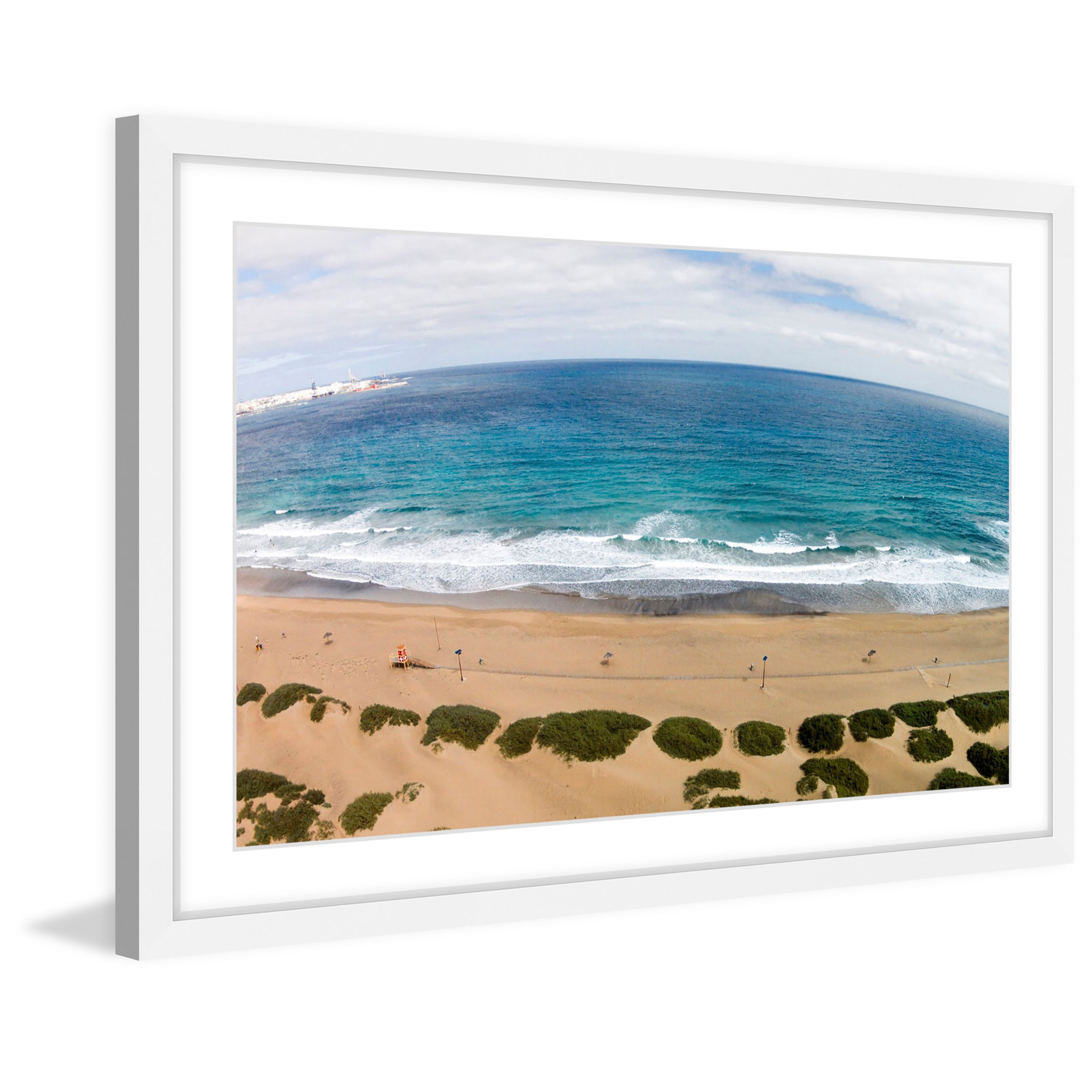 Marmont Hill "Peaceful Beach" by Karolis Janulis Framed Painting Print
