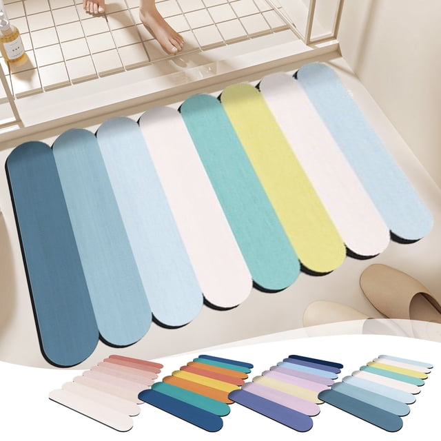 pstuiky Bath Rug Super Absorbent & Quick Drying Rubber Backing Non-Slip Washable & Easy Clean 16X24 Inch Bathroom Floor Mat Shower Rug for In Front of Tub