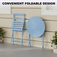 thumbnail image 4 of 3 Pcs Patio Bistro Set Folding Bistro Table and 2 Chairs Outdoor Furniture Sets with Premium Frame Space Saving Weather Resistant for Bistro Balcony Yard Garden Porch Lawn Round Tube, 4 of 7
