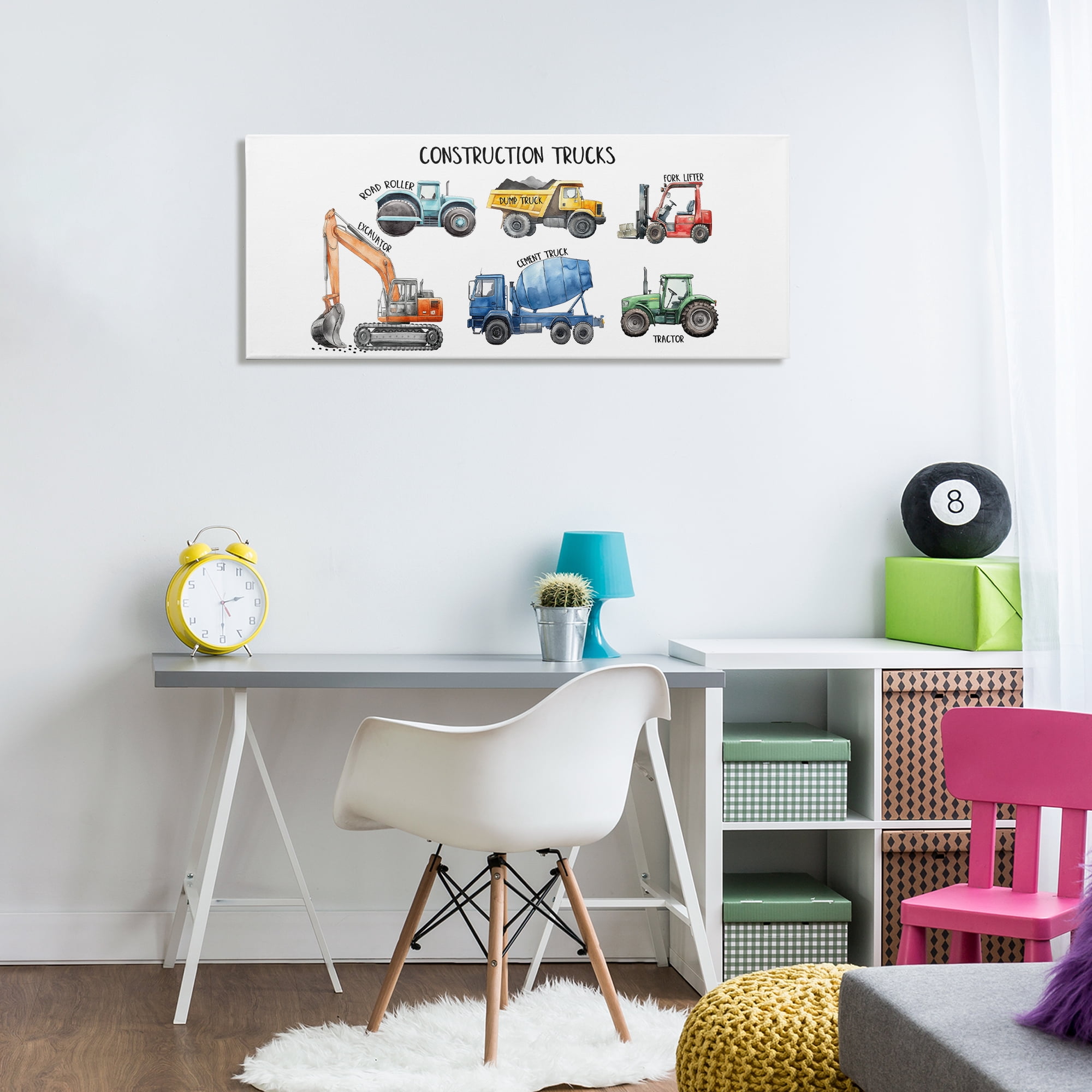 Stupell Industries Industrial Construction Trucks Canvas Wall Art, design by Christine Simpson Art