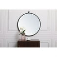 thumbnail image 2 of Metal frame round mirror with decorative hook 21 inch in Black, 2 of 5