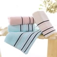thumbnail image 3 of Unique Bargains Striped Pattern Absorbent Hand Towels Blue 2-Piece 13" x 27", 3 of 5