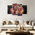 thumbnail image 2 of Elephant Stock Lion's Gaze Abstract Color Wall Art - Horizontal Multi Panel Canvas - Living Room Wall Decor - Animal Multi Panel - Black And Blue Decor - 75" x 48", 2 of 8