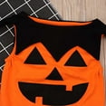 thumbnail image 5 of Fesfesfes Babys Halloween Pumpkin Face Rompers Patchwork Color Comfortable Soft ‌Rompers Sleeveless and Footless Thin Rompers, 5 of 7