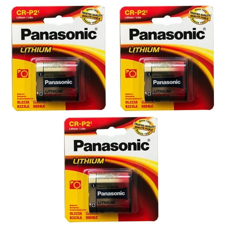 3x Panasonic CR-P2 6V Photo Lith Battery Compatible with DLCRP2 EL223AP PC223