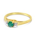 thumbnail image 3 of 14k Yellow Gold Round Emerald And Diamond Ring, 3 of 6