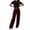 Wine, variant on High Waisted Wide Leg Pants for Women, Business Casual Trousers with Pockets, Comfort Waist Dress Pants, Womens Work Pants, S-2X