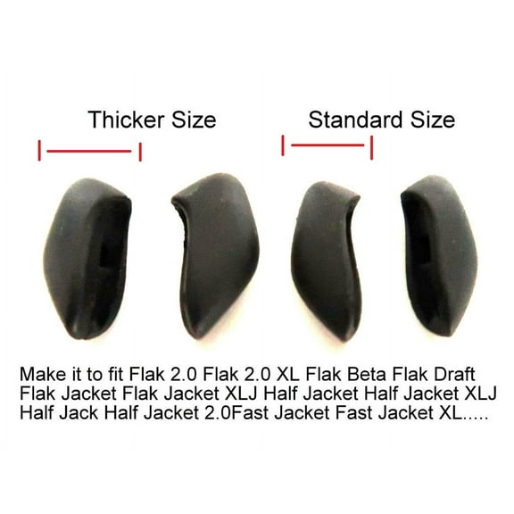 Galaxy Nose Pads & Earsocks Rubber Kits For Oakley Flak Jacket XLJ Black (Nose Pad Black 2 Sizes)
