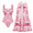Swimsuit and Skirt, variant on Lily and Majolica Series Intertwine Pattern Print Sling One Piece Swimsuit and Skirt