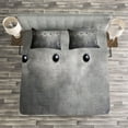 thumbnail image 3 of Ambesonne Industrial Quilted Bedspread Set 3 Pcs, Black Grunge Plate, King Size, Black Grey, 3 of 3