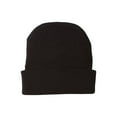 thumbnail image 2 of City Caps New York Bonnet d'Hiver Noir à Revers, 2 of 2