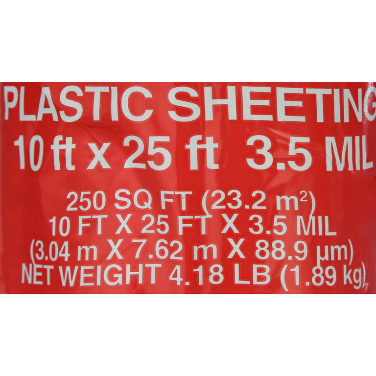 Plastic Sheeting Clear 10 x 25' 3.5Mil