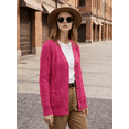 thumbnail image 6 of Women’s Cable Knit Cardigan Sweater Button Down V Neck Long Sleeve Soft Lightweight Knit Open Front Casual Fall Outerwear with Pockets, 6 of 7