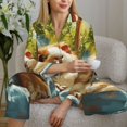 thumbnail image 6 of Logiee Lazy Home Style Guinea Pig Print Womens Pajamas Set,Long Sleeve Sleepwear,Button Down Lounge Set 2 Pieces,Soft Nightwear Pjs Set-Large, 6 of 7