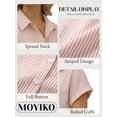 thumbnail image 4 of MOYIKO Short Sleeve Summer Tops for Women Casual Button Down Shirts Striped Business Work Blouses, 4 of 7