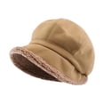 thumbnail image 4 of Newsboy Hat Beret Flat Cap Painter Hat Comfortable Cloth Fluff for Women Shopping Dating Vacation, 4 of 9