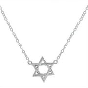925 Sterling Silver Classic Jewish Star of David Small Pendant Necklace with Chain