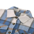 thumbnail image 4 of Women Plaid Windbreaker Coat Button-down Long Sleeve Lapel Jacket With Pockets Fall Spring Outwear, 4 of 6