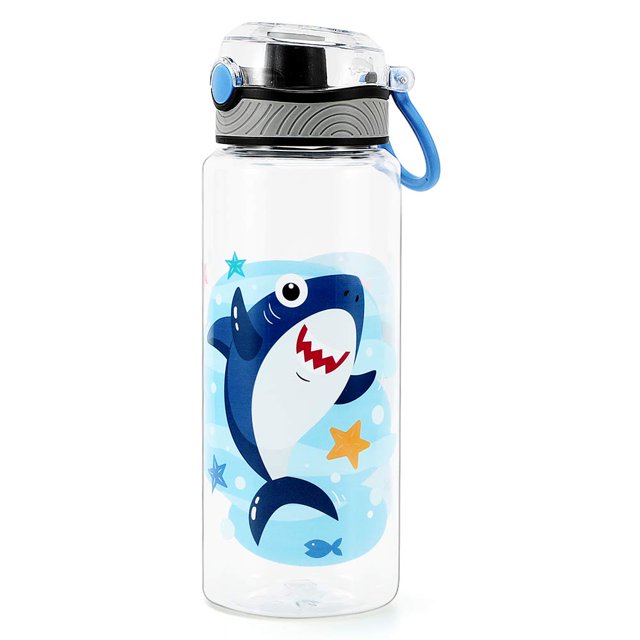Home Tune Botella De Agua Para Niños De 23 Oz Para Niños Escolares Sin Bpa Tritan A Prueba De Fugas Tapa Abatible Asa De Transporte Fácil De Limpiar - Tiburón