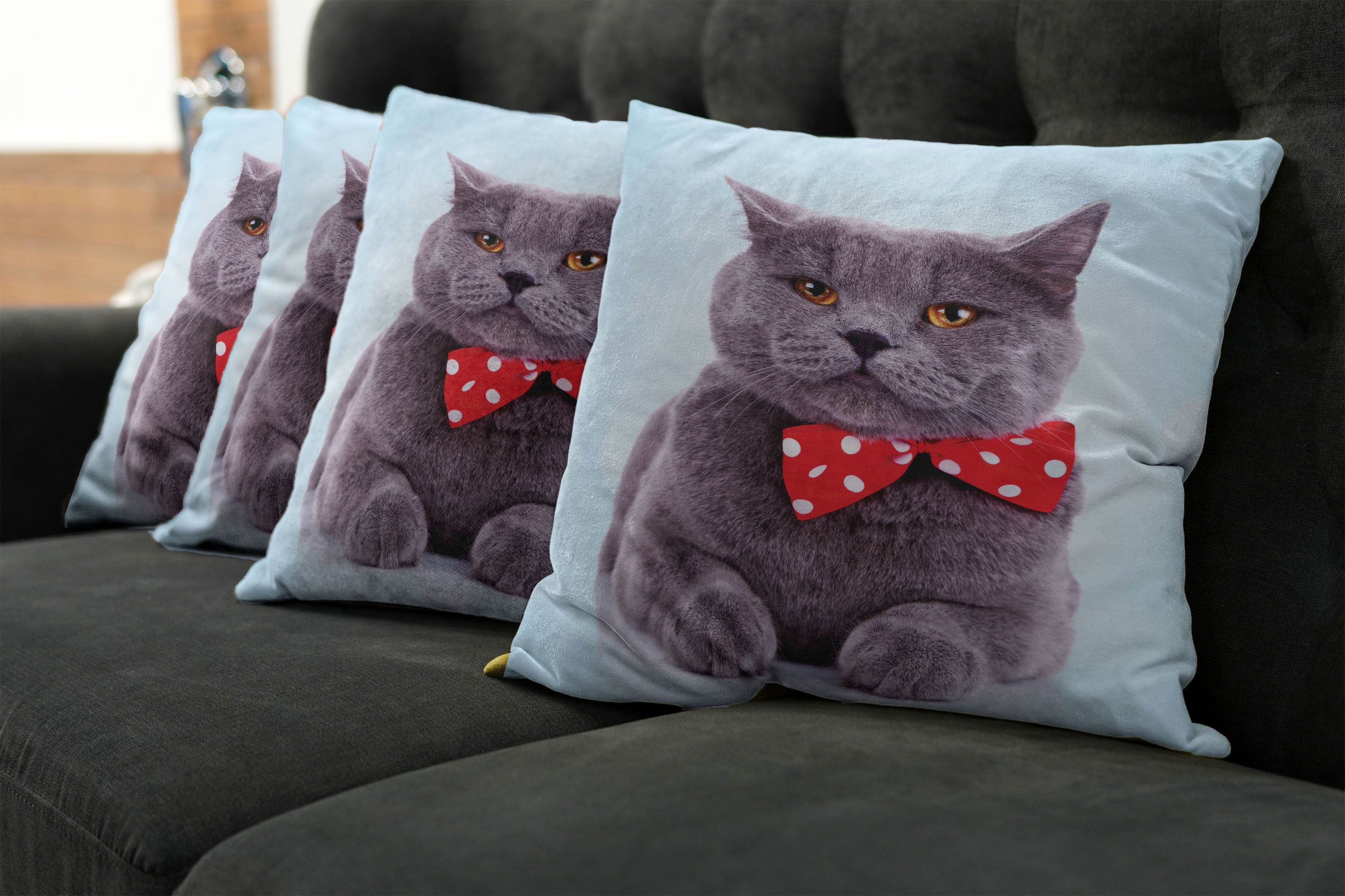 Pillowtex Plush Cat Ear Throw Decorative Pillow Cover-Light Gray- from