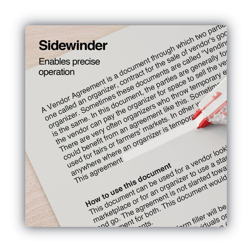 Universal Side-Application Correction Tape, Non-Refillable, 1/5" x 393", 10/Pack -UNV75612