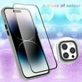 thumbnail image 2 of for iPhone 14 Pro Max Case Cute Crystal Luxury Back Clear & Matte Bumper Silicone Shockproof Protective Case for Girls Women + Screen Protector iPhone 14 Pro Max Case -Black, 2 of 12