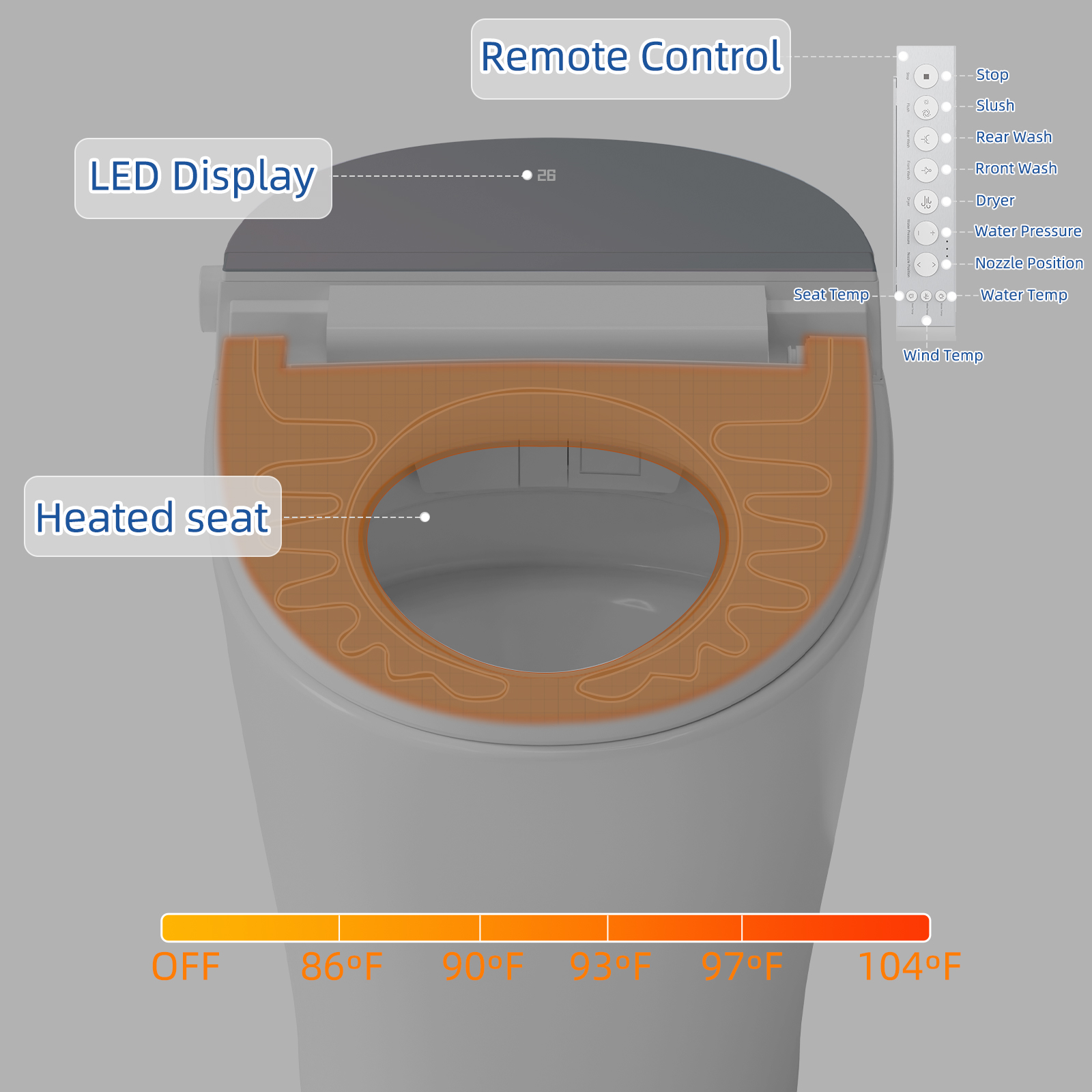 M Optimized Luxury Smart Bidet Toilet With Foot Sensor Operation 