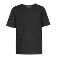 thumbnail image 4 of Hombres Tops Manga corta con cuello en V Tops Uniforme de trabajo Color sólido con bolsillos Blusa Pompotops  oipoqjl34065, 4 of 8