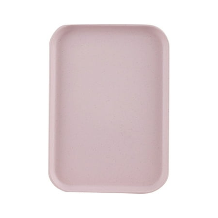 

Coffee Table Tray Kitchen Serving Tray Wheat Straw Rectangular Nordic Style Cupcake Fruit Snack Tea Tray For Home Office Restaurant Pink M Size: Approx. 31x22.5cm / 12.2x8.9in