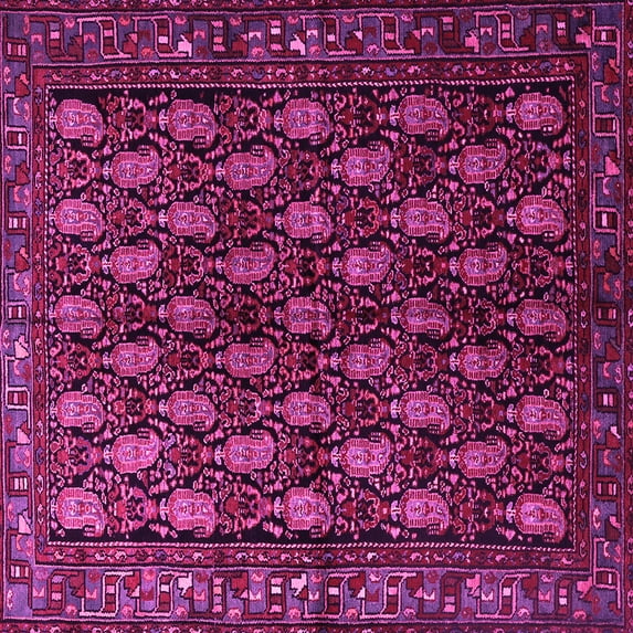 Ahgly Company Indoor Square Persian Pink Traditional Area Rugs, 8' Square