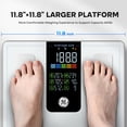 thumbnail image 3 of Báscula inteligente GE para peso corporal: Báscula digital para baño con Bluetooth, monitor de composición corporal, plataforma grande de 11.8", báscula precisa, analizador de salud con aplicación, 22, 3 of 5